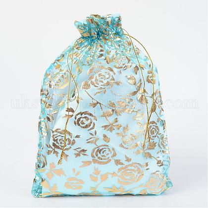 Rose Printed Organza Bags UK-OP-UK0005-17x23-02-1