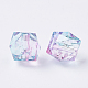 Two Tone Transparent Spray Painted Acrylic Beads UK-ACRP-T005-26-2