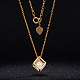 SHEGRACE Perfect Real 18K Gold Plated 925 Sterling Silver Hollow Cube Pendant Necklaces UK-JN397A-K-3