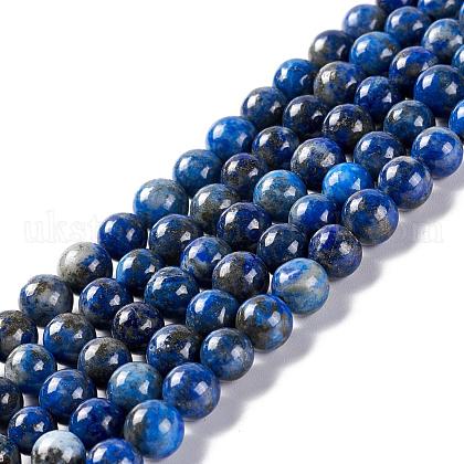 Natural Lapis Lazuli Round Bead Strands UK-G-E262-01-6mm-1