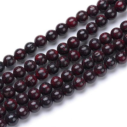 Natural Bloodstone Beads Strands UK-G-R412-06-8mm-1