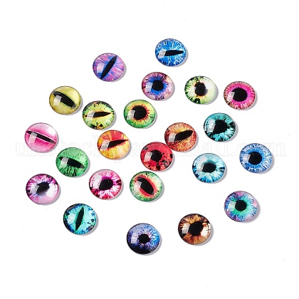 Half Round/Dome Dragon Eye Printed Glass Cabochons&nbsp;UK-X-GGLA-A002-18mm-AB-1
