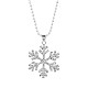 Alloy Rhinestone Snowflake Pendant Necklaces UK-NJEW-F087-05B-1