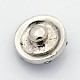 Flat Round Antique Silver Zinc Alloy Grade A Rhinestone Jewelry Snap Buttons UK-SNAP-O020-11D-NR-K-2