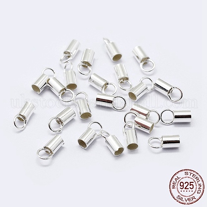 925 Sterling Silver Cord Ends UK-STER-F036-21S-1mm-1