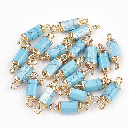 Electroplate Synthetic Turquoise Links connectors UK-X-G-S344-01A-1