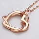 Real Rose Gold Plated Fashion Eco-Friendly Czech Rhinestone Double Heart Winding Alloy Necklaces and Earrings Jewelry Sets UK-SJEW-AA00031-022RG-5