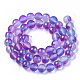 Frosted Spray Painted Glass Beads Strands UK-GLAA-N035-03C-C03-2