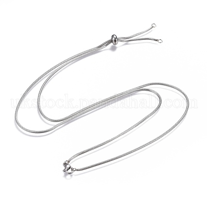 Adjustable 304 Stainless Steel Slider Necklaces UK-NJEW-L156-004P-1