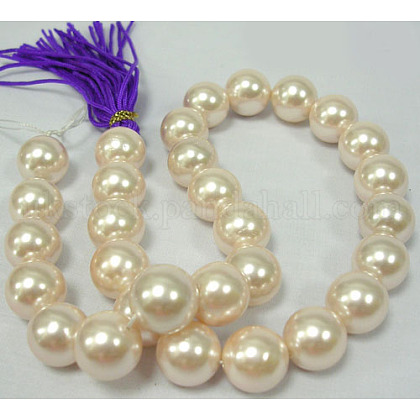 Shell Pearl Beads Strands UK-SP10MM205-K-1