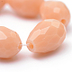 Opaque Solid Color Glass Faceted Teardrop Beads Strands UK-GLAA-Q052-B05-4