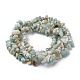 Natural Flower Amazonite Chips Beads Strands UK-G-M205-12-3