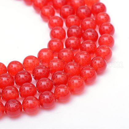 Round Dyed Natural Grade A White Jade Bead Strands UK-G-R345-10mm-01-1