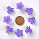 Purple Frosted Transparent Acrylic Flower Beads UK-X-PLF018-15-3