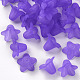 Purple Frosted Transparent Acrylic Flower Beads UK-X-PLF018-15-1