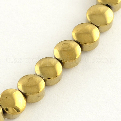 Electroplate Non-magnetic Synthetic Hematite Beads Strands UK-G-R259-28A-K-1