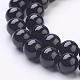 Synthetic Black Stone Beads Strands UK-G-H1628-8mm-1-3