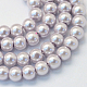 Baking Painted Pearlized Glass Pearl Round Bead Strands UK-HY-Q330-8mm-25-1