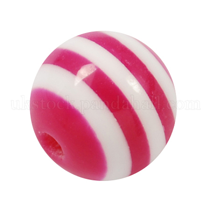 Chunky Bubblegum Striped Resin Ball Beads UK-RESI-S616-20mm-6-1