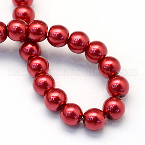 Baking Painted Pearlized Glass Pearl Round Bead Strands UK-HY-Q003-4mm-51
