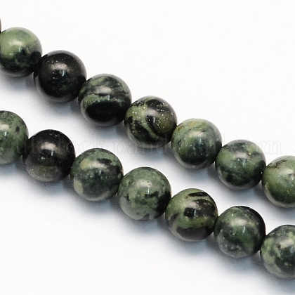 Natural Green Jasper Beads Strands UK-G-S189-01-K-1