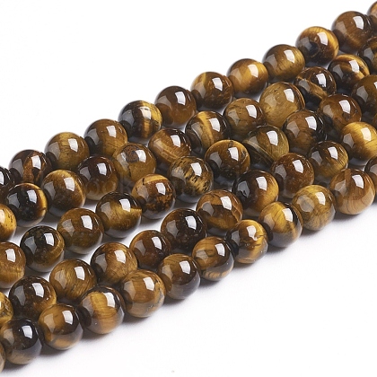 Natural Tiger Eye Beads Strands UK-Z0RQX011-1