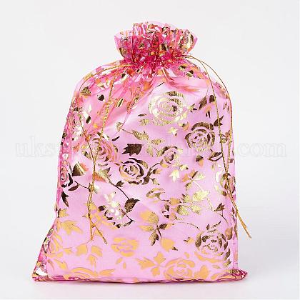 Rose Printed Organza Bags UK-OP-UK0005-17x23-07-1