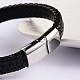 Trendy Leather Braided Cord Bracelets UK-BJEW-P128-06C-2