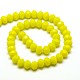 1 Strand Opaque Solid Yellow Color Crystal Glass Rondelle Beads Strands UK-X-EGLA-F046A-16-3