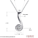 Silver Plated Brass Cubic Zirconia Pendant Necklaces UK-NJEW-BB16161-3