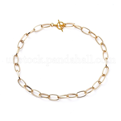 Unisex Aluminium Paperclip Chain Necklaces UK-NJEW-JN02720-1