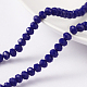 1 Strand Opaque Solid Blue Color Crystal Glass Rondelle Beads Strands UK-X-EGLA-F048A-05-1