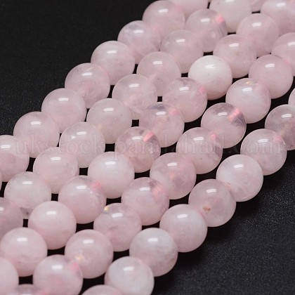 Natural Madagascar Rose Quartz Beads Strands UK-G-K285-33-6mm-01-1