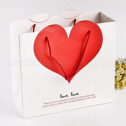 Heart Pattern Paper Bags Gift Bags UK-CARB-M011-03D-K-1