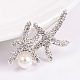 Alloy Crystal Color Rhinestone Starfish Safety Brooches UK-JEWB-L004-06S-K-1