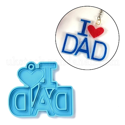 Father's Day Theme DIY Pendant Silicone Molds UK-DIY-C030-08-1