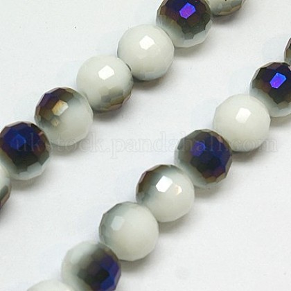 Electroplate Glass Beads Strands UK-EGLA-E009-8mm-H04-K-1