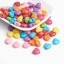 Mixed Color Heart Opaque Acrylic Beads