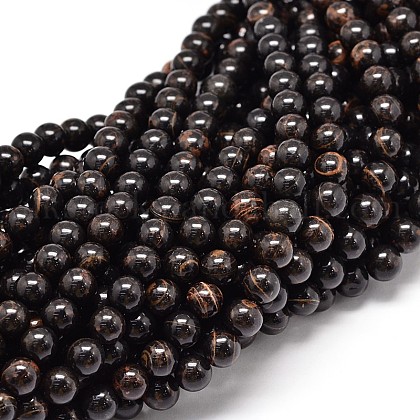 Natural Obsidian Round Bead Strands UK-X-G-P075-29-4mm-1