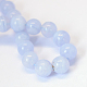 Grade AB+ Natural Blue Lace Agate Round Bead Strands UK-G-E334-8mm-18-3