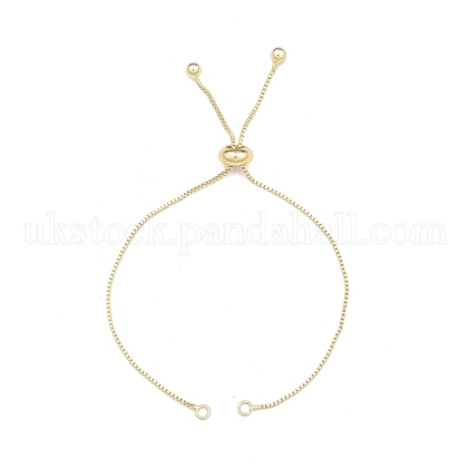 Brass Box Chains Slider Bracelet Making with Tiny Ball Charms UK-BJEW-N021-02-1