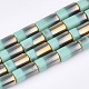 Half Electroplate Opaque Glass Beads Strands UK-X-EGLA-S177-02G-1