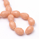 Opaque Solid Color Glass Faceted Teardrop Beads Strands UK-GLAA-Q052-B05-3