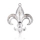 Fleur-de-lis Tibetan Style Alloy Big Pendants&nbsp;UK-PALLOY-J154-22P-AAA-2