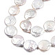 Flat Round Natural Baroque Pearl Keshi Pearl Beads Strands UK-PEAR-R015-16-2