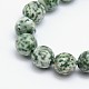 Natural Green Spot Jasper Beads Strands UK-G-L148-10mm-01-K-1