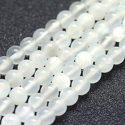 Natural White Moonstone Beads Strands UK-G-P342-02A-4mm-A-1