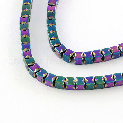 Electroplate Non-magnetic Synthetic Hematite Beads Strands UK-G-S203-07E-K-1
