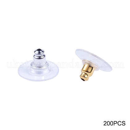 Brass Bullet Clutch Earring Backs UK-KK-CJ0003-01-1