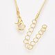 Brass Square Snake Chain Necklace Making UK-MAK-T006-10B-G-2